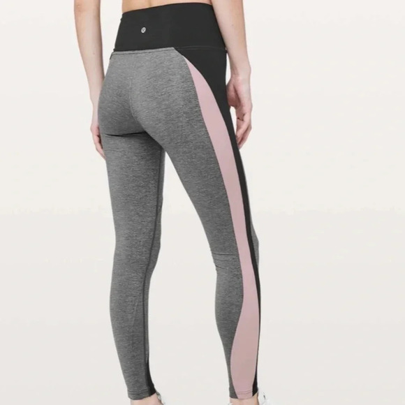 Lululemon Get‎ Going Train Tight *28" Heathered Black / Black / Smoky Blush - Picture 2 of 15